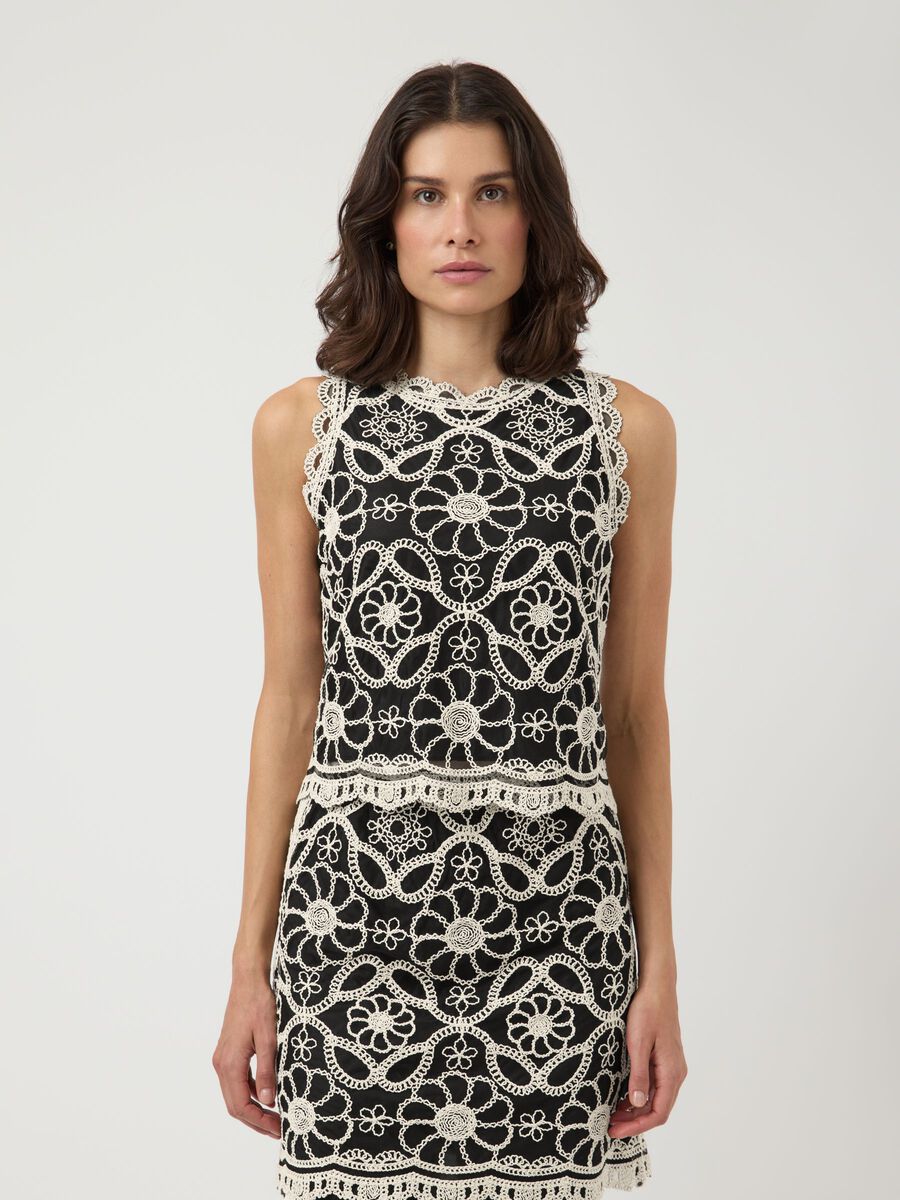 Haut CILIA noir crochet