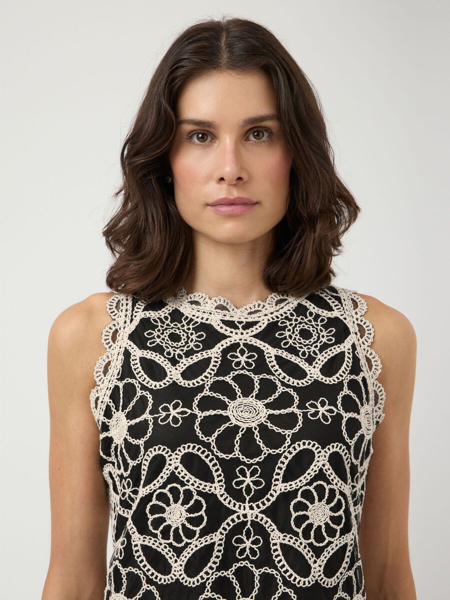 Haut CILIA noir crochet