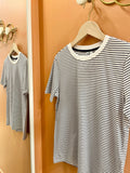 T-shirt RIA fines rayures marine