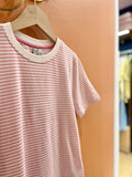 T-shirt RIA fines rayures rose