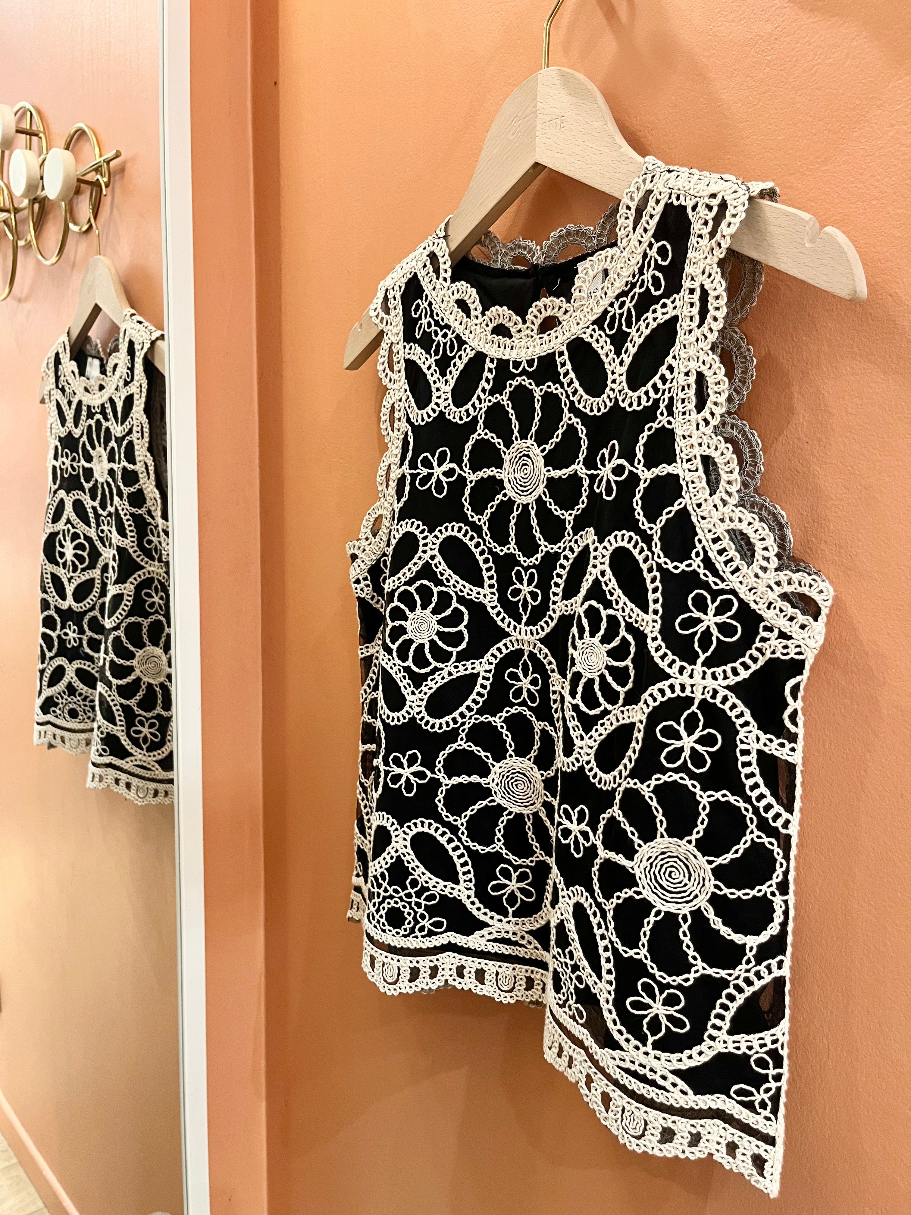 Haut CILIA noir crochet