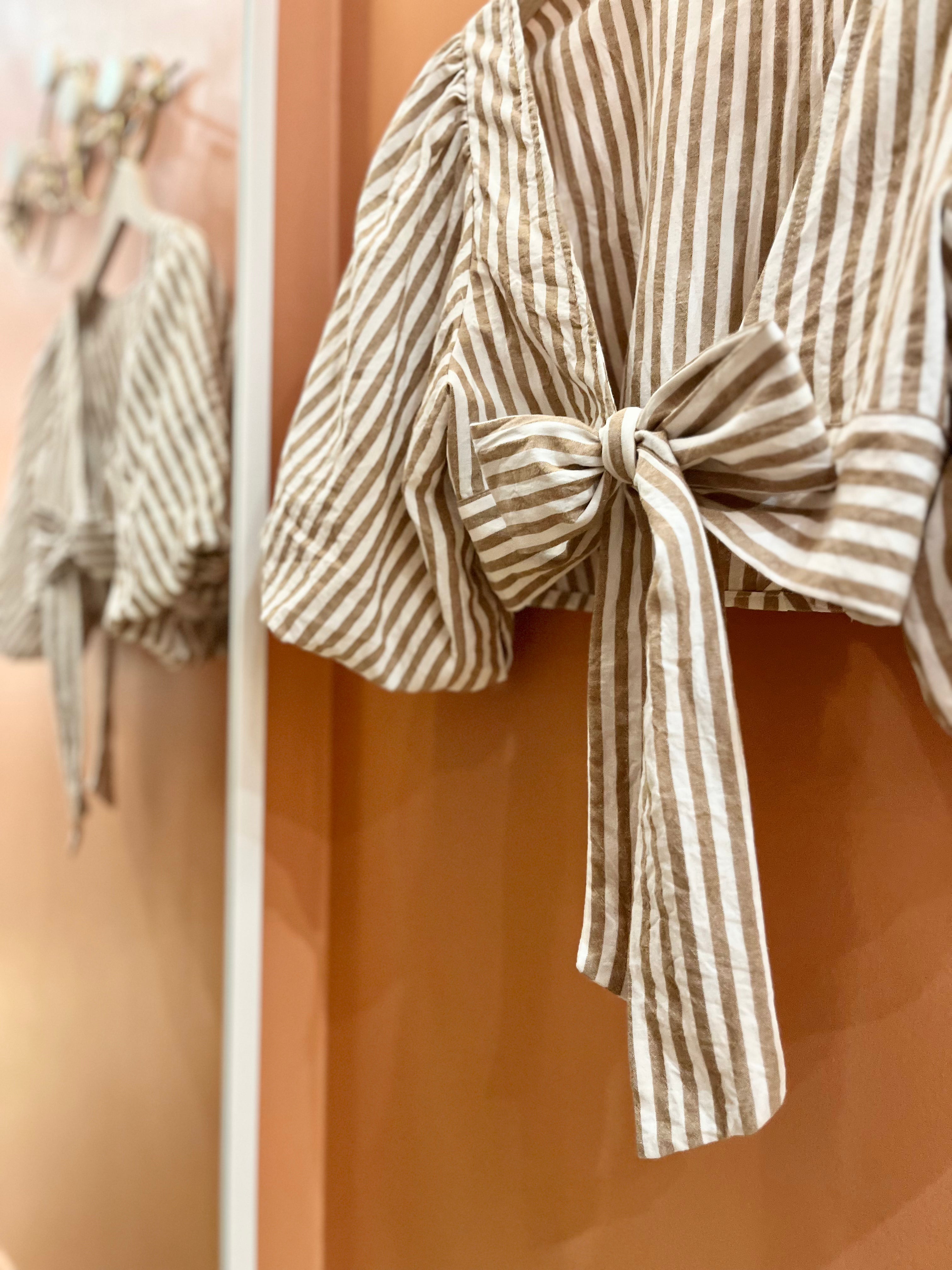 Haut SUZANNE rayé beige