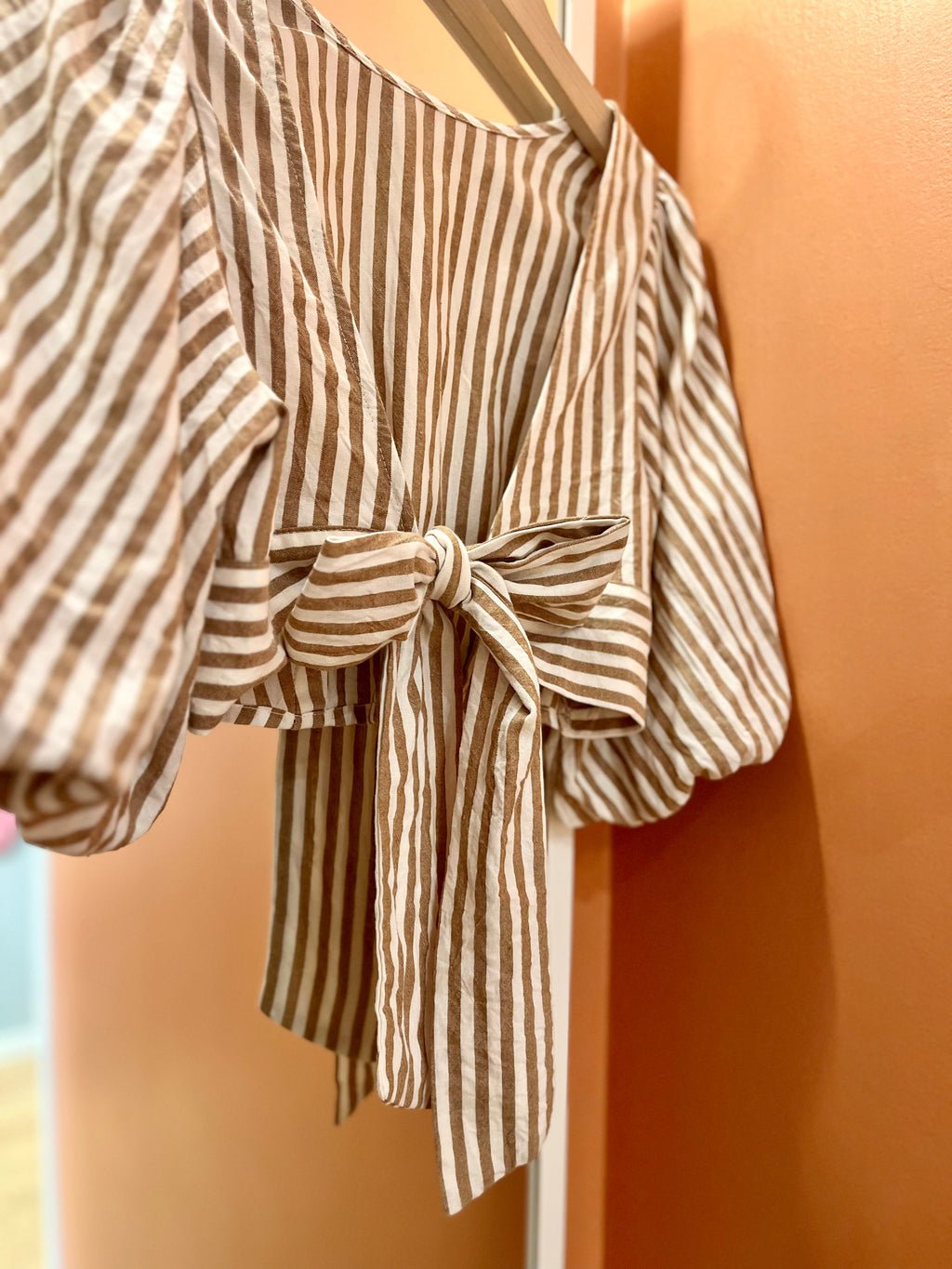 Haut SUZANNE rayé beige